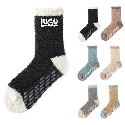Winter Women Non-Slip Thick Coral Fleece Socks